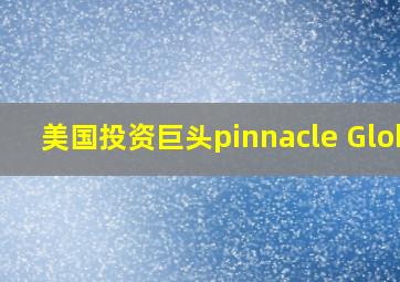 美国投资巨头pinnacle Globe